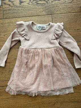 Zara Girls Pastel Pink Knit Bodice Tulle Dress